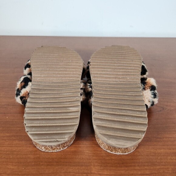 Davinia Faux Shearling Treasure & Bond Leopard Print Slip On Slide Shoes Size 6M - Picture 11 of 12